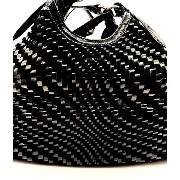 Cole Haan Genevieve Woven Patent & Suede Leather Large Triangle Tote – NWOT - Picture 13 of 16